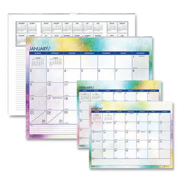 House of Doolittle™ Recycled Cosmos Wall Calendar, Cosmos Artwork, 14.88 X 12, White-blue-multicolor Sheets, 12-month (jan To Dec): 2022 freeshipping - TVN Wholesale